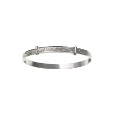 Silver Childs Patterned Expanding Bangle