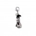 Silver Enamelled And Crystal Set Snowman Charm Pendant