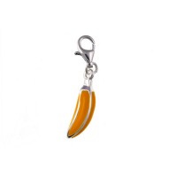 Silver Enamelled Banana Charm Pendant