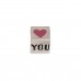 Silver Enamelled ''I LOVE YOU'' Cube Bracelet Bead