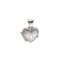 Silver Engraved Heart Locket 0.86gms