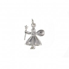 Silver Fairy Godmother  Charm Pendant
