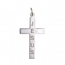 Silver ''Jesus'' Cross Pendant