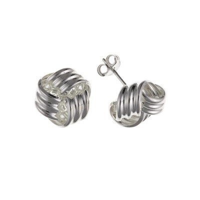 Silver Knot Stud Earrings 1.09gms
