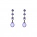 Silver Lavender Cubic Zirconia Drop Earrings