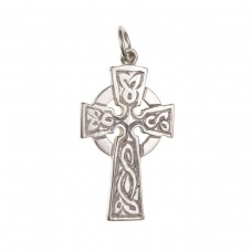 Silver Patterned Celtic Cross Pendant