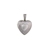 Silver Patterned Heart Locket 1.44gms