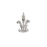 Silver Prince Of Wales Feathers Charm Pendant