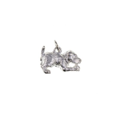 Silver Puppy Dog Charm Pendant