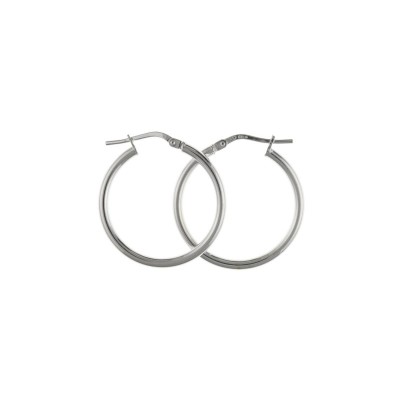 Silver 35mm Round Plain Creole Earrings 2.95gms