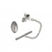 Silver Rugby Ball Tie Tack (Supplied With Base Metal Retainer)