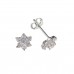 Silver White Cubic Zirconia Cluster Stud Earrings