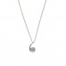 Silver White Cubic Zirconia Pendant And 16'' Curb Chain 2.40gms