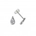 Silver White Cubic Zirconia Stud Earrings 1.10gms