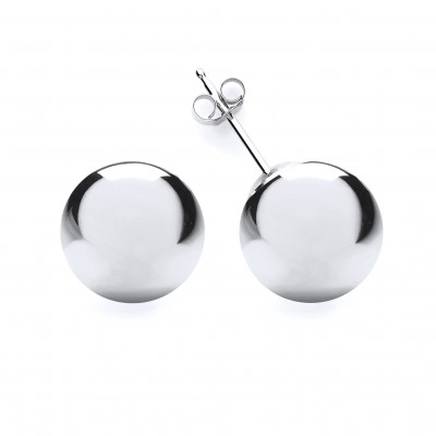 Silver 10mm Ball Stud Earrings