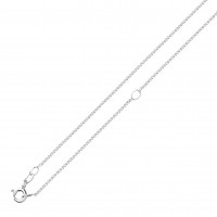Silver 18" Adjustable Diamond Cut Curb Chain