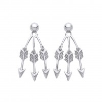 Silver 3 Arrows Drop Earrings