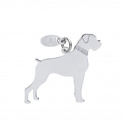 Silver Boxer Dog Pendant