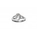 Silver Childs White Cubic Zirconia Oval Signet Ring