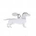 Silver Dachshund Dog Pendant