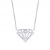 Silver Diamond Set DIAMOND Pendant and 16" Trace Chain