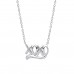 Silver Diamond Set "Hugs and Kisses" Pendant and 16" Trace Chain