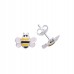 Silver Enamelled Bumble Bee Stud Earrings