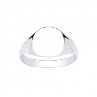 Silver Gents Cushion Signet Ring