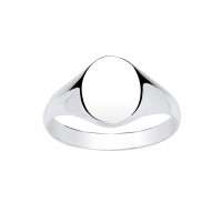 Silver Gents Oval Signet Ring