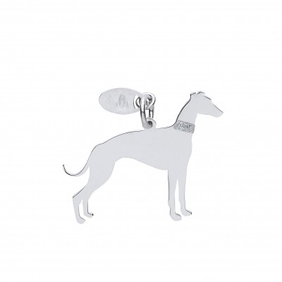 Silver Greyhound Dog Pendant