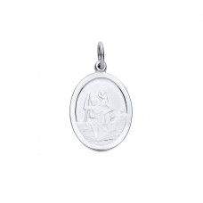 Silver Heavyweight Oval St. Christopher Pendant