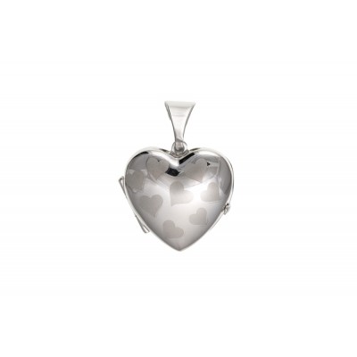 Silver Patterned Heart Locket 3.00gms