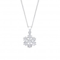 Silver Snowflake Pendant and 16" Adjustable Curb Chain