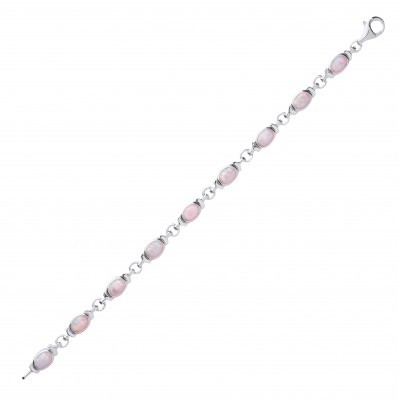 Silver Synthetic Opal Bracelet