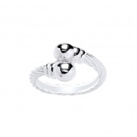 Silver Twisted Torque Ring