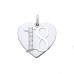 Silver White Cubic Zirconia 18 Heart Pendant