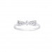Silver White Cubic Zirconia Bow Ring