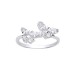 Silver White Cubic Zirconia Butterfly Ring