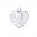 Silver White Cubic Zirconia 21 Heart Pendant