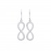 Silver White Cubic Zirconia Infinity Drop Earrings